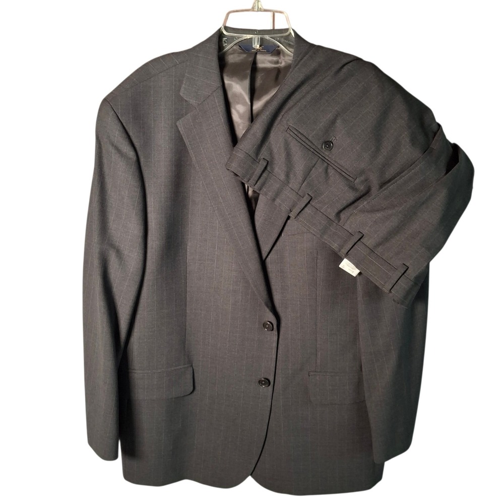 Brooks Brothers 346 Mens Suit 2 Piece Pinstripe Gray 44S Jacket 34x29 (+3")Pants